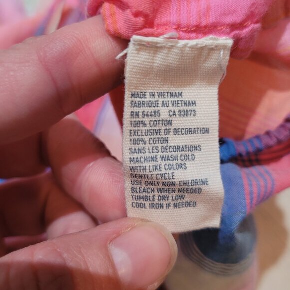 American Eagle Multicolor Plaid Short Sleeve Button Down Blouse Size Medium - Picture 15 of 15